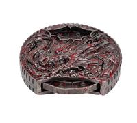 Generic Tavolo da Dadi del Gioco, 7 su 1 Metal Spinner Design di Draghi Completi per Graffi con una Scatola di Stoccaggio di Giochi Fantasy (Sangue rosso)