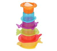 Generic Tazze Impilabili per Bambini, Giocattoli da Bagno con Forme di Pesci Colorati per Divertimento Educativo Nella Vasca da Bagno, 6 Pezzi