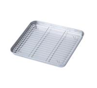 Generic Teglia da Forno con Griglia Vassoio Scolapiatti in Acciaio Inossidabile Resistente per Uso Domestico e Cucine Professionali (Medio con rastrelliera)