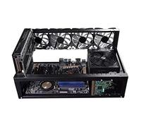 Generic Telaio per Mining a Cielo Aperto, Case per Rig di Mining GPU, Telaio per per 6-8 GPU con 4 Staffe per Ventole da 12 Cm, Supporta Schede Madri ATX e MATX. (#1)