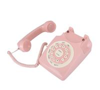 Generic Telefono Cablato Vintage Rosa Ad Alta Definizione per Ufficio Domestico, Telefono da Tavolo con Pulsanti Grandi per Utenti di Ufficio Domestico