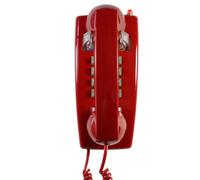 Generic Telefono retrò da parete rosso, stile vintage, senza quadrante, suoneria in metallo e indicatore LED, perfetto per casa, hotel, 27,9 x 17,9 x 14,9 cm