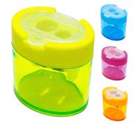Generic Temperamatite leggero con coperchio, confezione da 4 | Temperamatite portatile manuale per studenti, studio d'arte, ufficio, con contenitore per trucioli, 4 colori