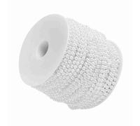 Generic Tenda con Perline Bianche Artificiali da 4 Mm, Rotolo da 40 M, per Decorazioni di Nozze, Artigianato Fai-da-te, Decorazioni per la Casa, Eventi per Feste (WHITE)