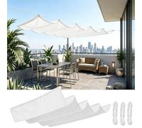 Generic Tenda da Sole per Balcone 100x400cm Frangivento Retrattile a Onda,230g/m² Tenda Parasole Impermeabile in Tessuto Oxford,Schermo Privacy per Ringhiera e Ringhiere,Bianco