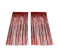 Generic Tenda in Alluminio Marginale, Bellissima Tenda di Paillettes della Porta Romantica Brillante per l'impegno di Nozze (rosso)