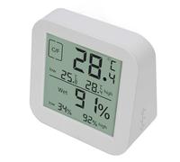 Generic Termometro per Interni Misuratore di umidità, Termometro Retroilluminato Igrometro Timer Touchscreen Intuitivo Compatto per (WHITE)