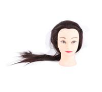 Generic Testa per Pratica Cosmetologia Manichino 24 Pollici, Testa per Pratica Sintetica con Capelli Veri, per con Supporto per Morsetto per Formazione per Parrucchieri, Ideale per Varie Acconciature