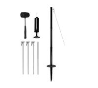 Generic Tetherball da Esterno Set Gioco Palla Legata Palo Corda Ancoraggio Mazza Acciaio Robusto Assemblaggio Facile Bloccaggio Sicuro Adatto a Prato Spiaggia Sabbia Cortile