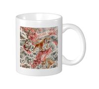 Generic Tigre Set di 1 tazza stampa divertente animali modello astratto nuvola artistica albero fiore pianta rosa arancione ceramica tè macerazione leggero soggiorno all'aperto fondo piatto tazza da