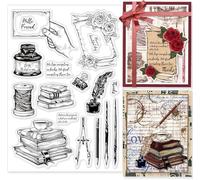 Generic Timbri in Silicone Trasparenti per Libri, Mani, Rose, Cornici per Lettere, Sigilletti per la Realizzazione di Carte, Scrapbooking Fai da Te, Album Fotografico, Diario, Album di Ricordi