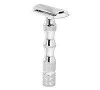 Generic Timmer di Sicurezza a Doppia Parte, Impermeabile in Metallo per Prevenire il Manuale di Sicurezza della Pelle della Barba dell'ape Taglio della Barba. (SILVER)