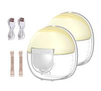 Generic Tiralatte Elettrico Wireless Tiralatte Portatile Invisibile Indossabile 2 modalità 9 Livelli di Aspirazione per Mamme in Viaggio Flangia in Silicone Conservazione da 180 Ml (2 set)