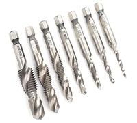 Generic Tocca Imposta, Tocca e Diew Discussione TAP TAP SET di Perforazione Metrica e Tocco Integrato Composto 7pcs SET 1/4 Kit a Spirale Gambo Esattore