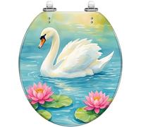 Generic Toilet Seat Resin Swan Lotus Design Bathroom