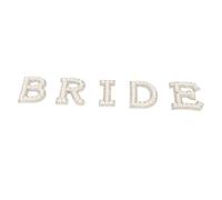 Generic Toppa Termoadesiva con Lettera SPOSA con Strass e Perla Scintillante per Progetti di Abbigliamento Fai da Te per Donne, 5 Pezzi per Abiti, Giacche, Cappelli e Camicie