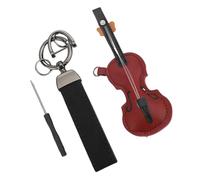 Generic Tornario per Violino in Pelle Vintage per Violino in Stile Retrument Ciondolo per Amanti della Musica, 1 Portachiavi per il Trasporto Quotidiano (WINE RED)