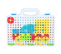 Generic Trapano Elettrico Giocattolo per Bambini, Giocattoli da Costruzione con Viti Colorate e Tavola, attività Educative di Apprendimento STEM per Bambini Dai 3 Anni in su, Giocattoli (COLORFUL)