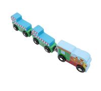 Generic Treno per Bambini Giocattolo Diversificato Parco Divertimenti Treno Set Multifunzionale Combinazione di Scene di Treni in Legno 3 Pezzi