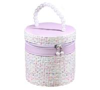 Generic Trousse da viaggio per cosmetici, lavabile, impermeabile, per ragazze, con coulisse, organizer per cosmetici, con cerniera, per casa, viaggi, attività all'aperto, donne, Viola, 16.5 x 15.5cm