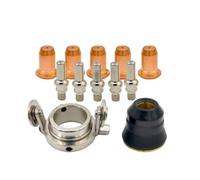 Generic Ugelli per Taglio Ugelli Elettrodi Cappuccio Guida Cerchio Set Consumi di Ricambio in Rame E Acciaio per Torcia Pt60 Adatto per Officina Fabbricazione Metalli Manutenzione