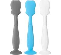 Generic UK - 3 spatole per crema da 16 cm, con ventosa, applicatore in silicone, per pannolino e creme, senza BPA, con manico umanizzato, per neonati