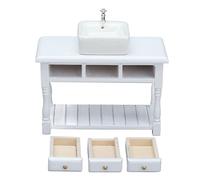 Generic Vanità per Casa delle Bambole, Fantastici Giocattoli Educativi Lavabo per Casa delle Bambole per delle in Miniatura 1:12