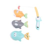 Generic Vasca da Bagno per Bambini Gioco di Pesca Divertimento Senza Fine per il Bagno Set di Giochi di Pesca per Bambini Allenamento per la Coordinazione Occhio-mano ABS 3 Pesci 1 Canna da