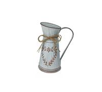 Generic Vaso da Fiori Vintage in Ferro, Vaso da Fiori Rustico, Secchiello in Metallo con Stile Rustico Antico per la Decorazione da Tavolo (Foglia a forma di cuore (misura grande D11X23,5H)