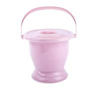 Generic Vaso da notte, orinatoio, per uso domestico, antiscivolo, portatile, padella, sputacchiera con coperchio e manico, per uso domestico, bambini, anziani, Rosa