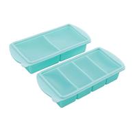Generic Vassoio Congelatore in Silicone Resistente con Coperchio Stampo Multiuso per Cubetti di Ghiaccio per Conservare Zuppe e Brodo 2 Tazze 4 Tazze (2PCS)