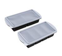 Generic Vassoio Congelatore in Silicone Resistente con Coperchio Stampo Multiuso per Cubetti di Ghiaccio per Conservare Zuppe e Brodo 2 Tazze 4 Tazze (2PCS)