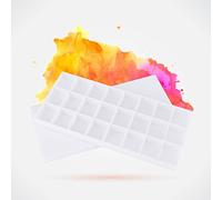 Generic Vassoio da Pittura in Plastica Bianca con 24 Scomparti, Perfetto per Artisti e Studenti, Tavolozza per Mescolare Colori Ad Acquerello e Acrilici, Realizzato in Resistente Materiale PP