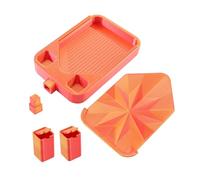 Generic Vassoio per Diamond Painting, Vassoio per Smistamento per Perline, Accessorio con Coperchio Organizer in PP Rinforzato per Materiali Artigianali, Prog, Oro E Rosso