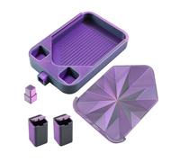 Generic Vassoio per Diamond Painting, Vassoio per Smistamento per Perline, Accessorio con Coperchio Organizer in PP Rinforzato per Materiali Artigianali, Prog, Nero E Viola