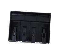Generic Vassoio per Inserti per Registratore di Cassa a Quattro Scomparti Design Durevole per Riporre Denaro Organizzato Scatola Sostitutiva per 4 Banconote e 3 Monete (BLACK)