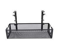 Generic Vassoio per la Gestione dei Cavi in metallo Dal Design Minimalista con Fori Circolari per L'home Office, Mantiene i Cavi Ordinati (BLACK)