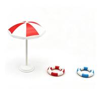 Generic Versatile Set da Piscina per Casa delle Bambole in Scala 1:12 con Sedia a Sdraio e Ombrellone per Esposizioni e Giochi Fantasiosi, Realizzato in Plastica Leggera