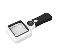 Generic Via di Ingrandimento Illuminato, Glass Handlohed Glass 5x 45x Lettura Che Controlla Denaro per Identificare le Reliquie di Gioielli con Luci 3ED per Anziani