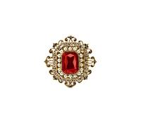 Generic Vittoriano Cristallo Rubino Fiore Spilla Pin Accessori Monili Donna Regalo - Rosso