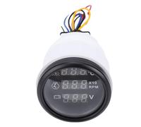 Generic Voltmetro Digitale della velocità della Temperatura Dell'acqua Retroilluminato da 52 Mm, Misuratore Marino 3 in 1 in Tempo Reale per Barca, ABS 2,05", 1 X Manuale (Quadrante nero cappuccio