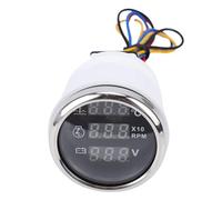 Generic Voltmetro Digitale della velocità della Temperatura Dell'acqua Retroilluminato da 52 Mm, Misuratore Marino 3 in 1 in Tempo Reale per Barca, ABS 2,05", 1 X Manuale (Cappuccio argentato con