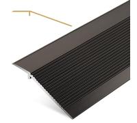 Generic Wood to Tile Transition Strips - 72 Inches Arc Floor Threshold Strip, Aluminum Alloy Cover for Doorways, Tile to Laminate and Hardwood Floors(Black)