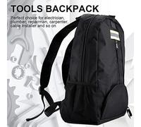 Generic Zaino per Attrezzi Borsa per Idraulico da Elettricista Resistente All'usura Impermeabile per Ambienti Difficili Tessuto Oxford 1680D (BLACK)