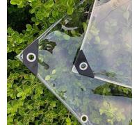 Generico 0.35mm Telone Impermeabile Trasparente Esterno 3.5m 4.0m 4.5m 5m 5.5m 6m 6.5m Telo Balcone Trasparenti Antipolvere 420g/㎡ con Occhielli per mobili da Giardino,Fattoria, Gazebo(5.5x6.5m)