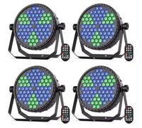 Generico 1/2 / 4PCS Stage Par Lights, 72 LED RGB Par Light Illuminazione a Colori con Effetto DJ Luci per Feste in Discoteca per Matrimoni Theater Bar Club,4pcs