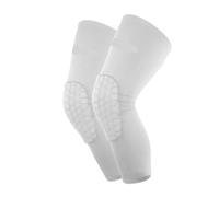 Generico 1/2 Pezzi Maniche al Ginocchio da Basket a Nido d'Ape Calcio tutore Lungo Supporto Compressione Palestra Scaldamuscoli Cuscinetti Sportivi(White-2pcs,Blue)