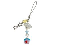 Generico 1/2 pezzo carino Cloud House Meteor docce per telefono con catena portachiavi con ciondoli borsa zaino da appendere ciondoli portachiavi regalo