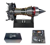 Generico 1/25 Simulation Aircraft Turbojet Engine Rotatable Model, Turbofan Engine Model, Adjustable Speed Tr900 Aircraft Turbojet Models with Light, for Mechanical Lover (Finished Version*Red)