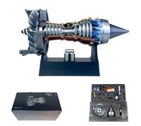 Generico 1/25 Simulation Aircraft Turbojet Engine Rotatable Model, Turbofan Engine Model, Adjustable Speed Tr900 Aircraft Turbojet Models with Light, for Mechanical Lover (Finished Version*Blue)